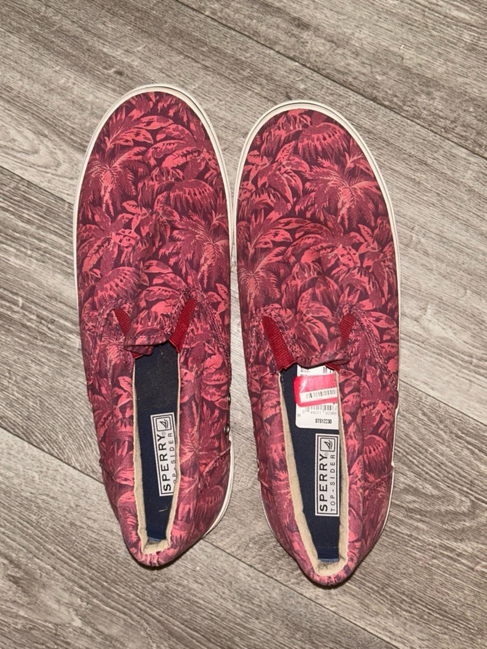Sperry Men Red Tropical Slip-On Shoes
